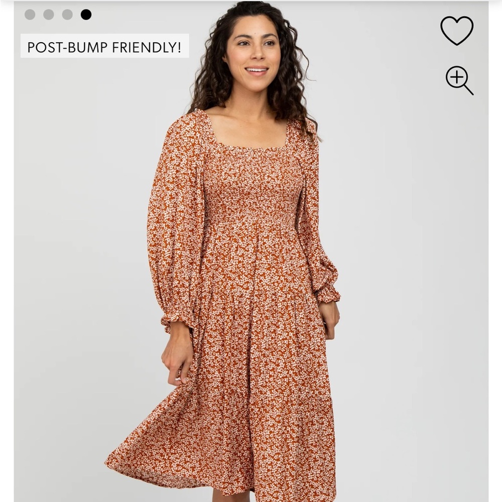 Pinkblush maternity smocked dress in MEDIUM - Picture 3 of 7